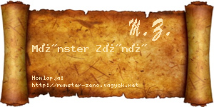 Münster Zénó névjegykártya